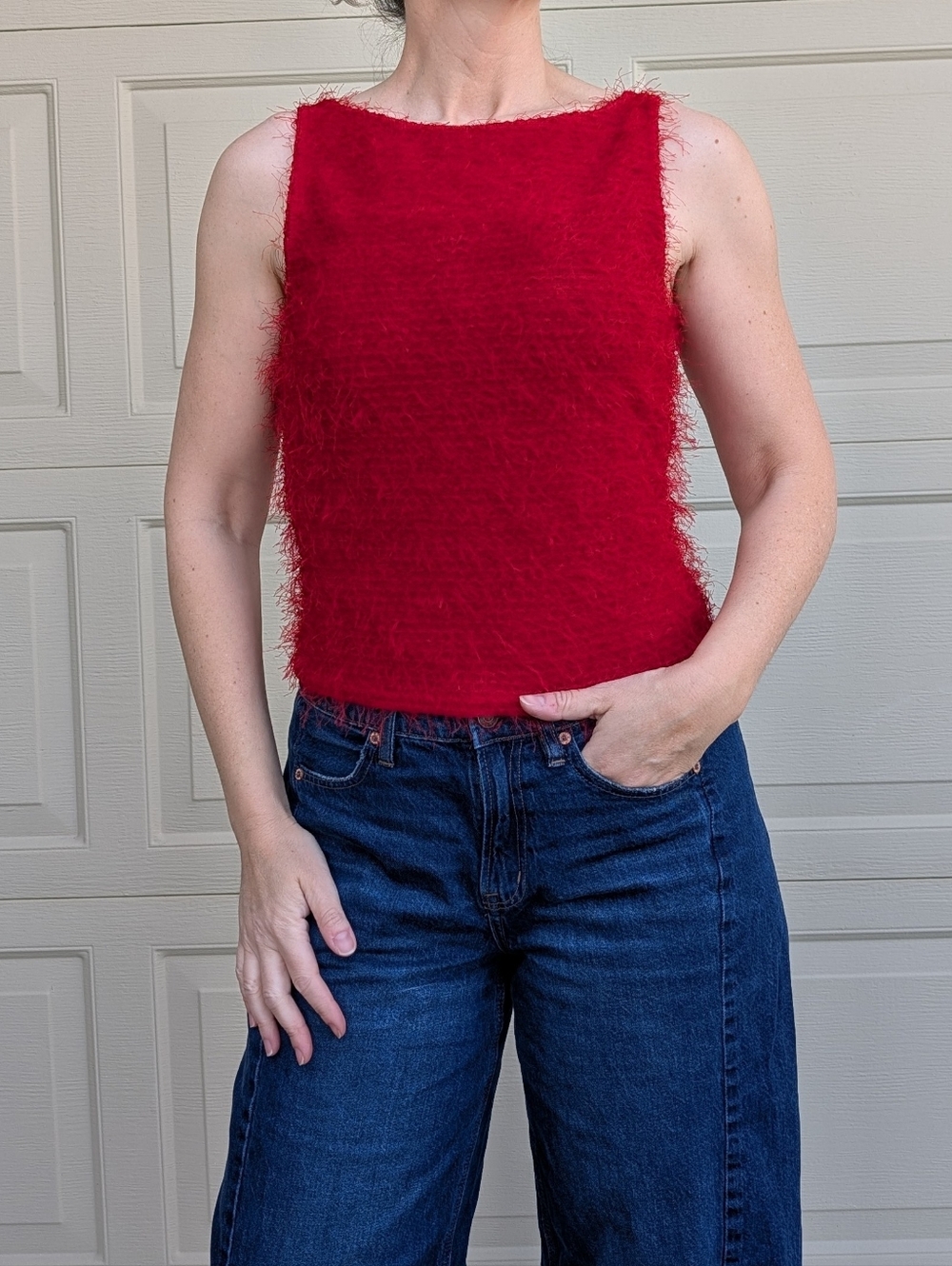 Y2K VINTAGE eyelash tank TOP S M